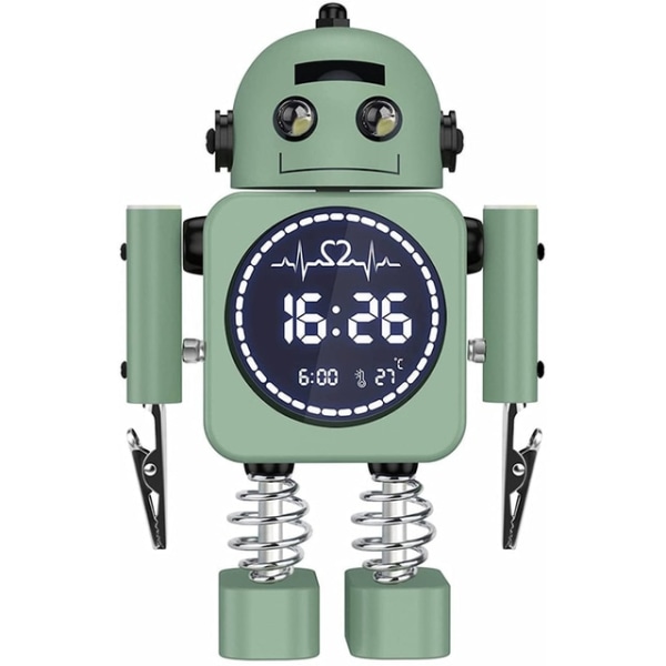 Robot Smart Digital Väckarklocka Temperatur Display Skrivbord