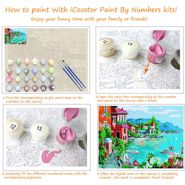 Paint by Numbers DIY Akrylmålningssats för barn och vuxna Begi