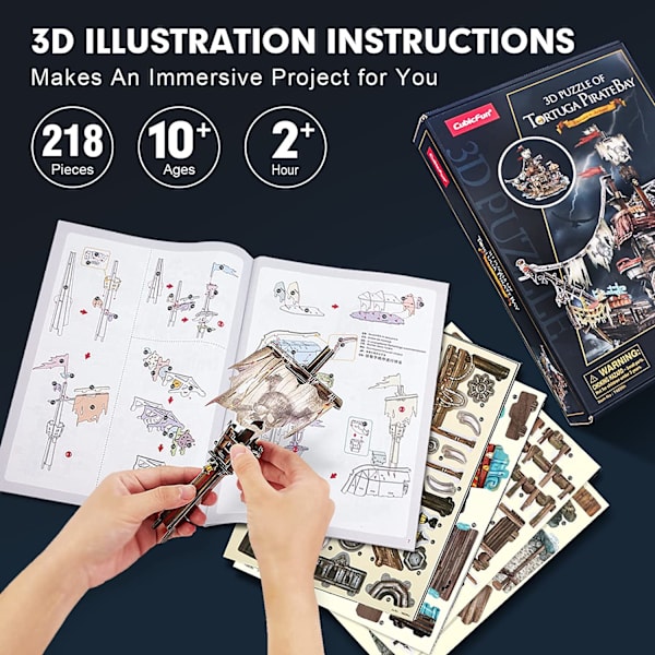 3D-pussel för vuxna Halloween-dekorationer Interiörmodellbyggsatser