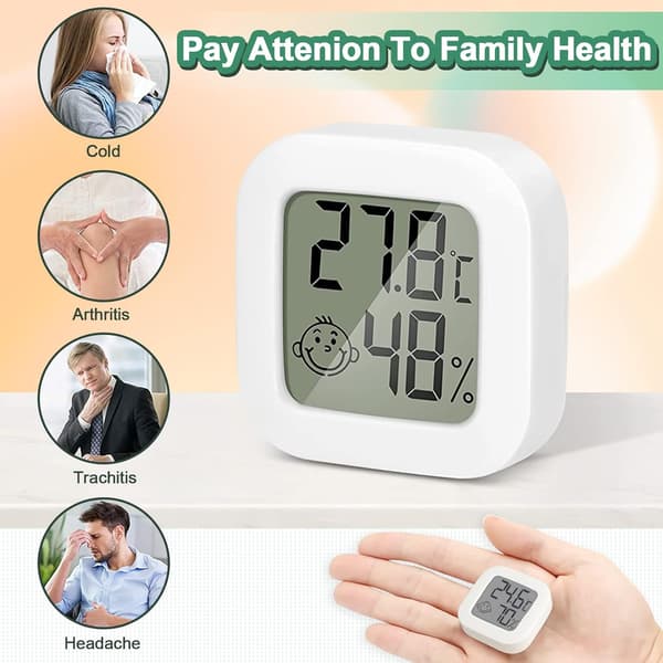 6 stk Mini Innendørs Termometer Hjem-Digital Hygrometer Termometro Funksjon ℃ / ℉, Temperaturmonitor Hjem Termometer -50℃