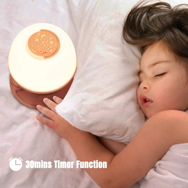 Nattlampe for småbarn, dimmebar LED nattbordslampe med Star Pr