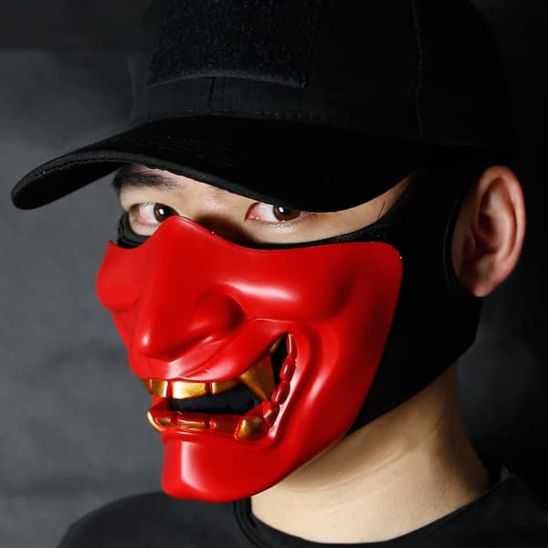 Airsoft Halvmaske, Ond Demon Monster Kabuki Samurai Hanny