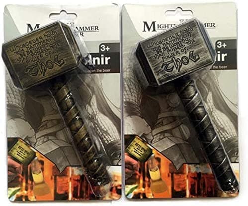 Sølvfarget Thor hammer flaskeåpner med magnet, ølflaskeåpner