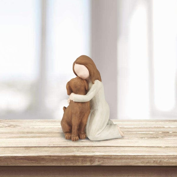 Angel Dog Figurines - Håndmalt Sculpted Friendship Figur