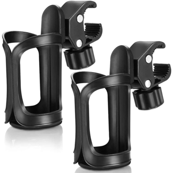 Two-piece black bicycle bottle holder, 360 degree rotating drink