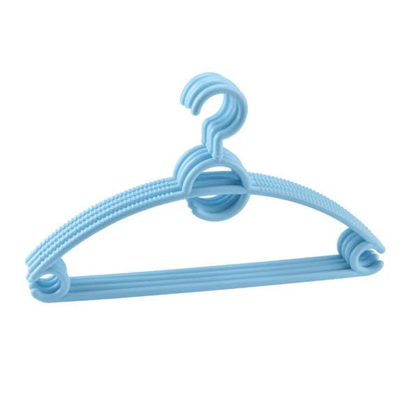 10-pack plastklädhängare längd 41 cm - blå
