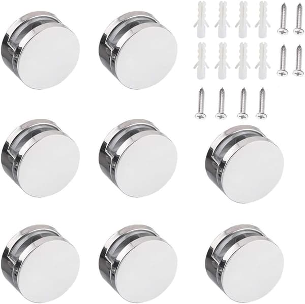(S)8 stk. Spejlclips Glasklemme Klemmeholder Zinklegering Fiksering Spejlbeslag til 3-5mm