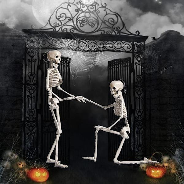 16 tommer Halloween Skelet Fuld Krop Poserbar Bevægelige Jonints til
