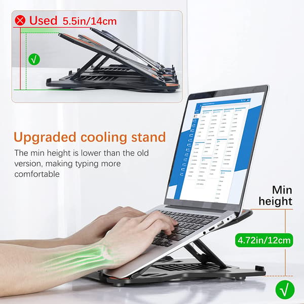 Bærbar computer stand til skrivebord, sammenklappelig bærbar computer stand, justerbar bærbar computer