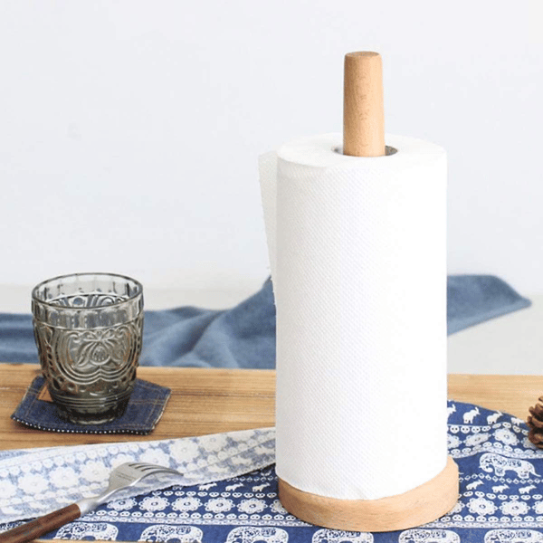 Kökpappershållare, Bambu Rullhållare Med Halkskydd, Rund
