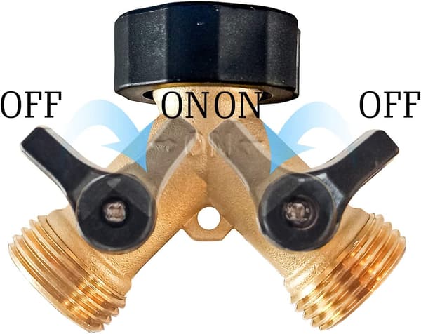 Messinghave Slange Splitter 2 Vejs, 3/4 Tommer Slangeforbindelse Hane Sp