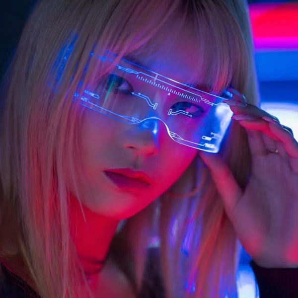 1 LED-briller - Cyberpunk Lighted Glasses - Til fest Cosplay Fe