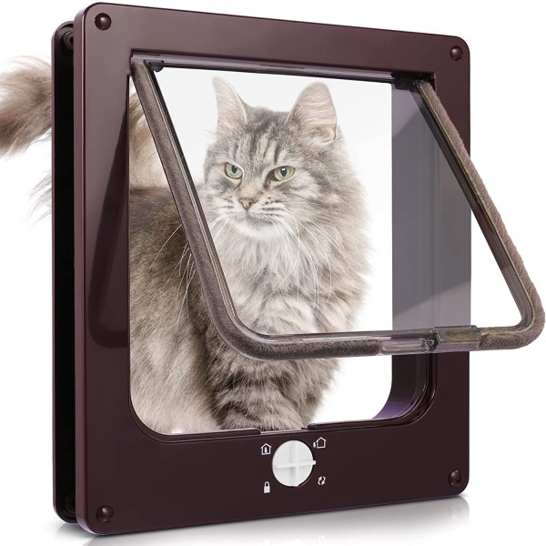 Katteluke med 4-veis magnet, for tre, glass, PVC, for katter og