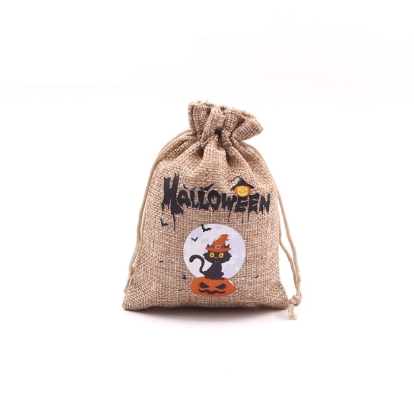 50-pack (15 x 20 cm) Säckvävspåsar Halloween Trick Or Treat Säckväv
