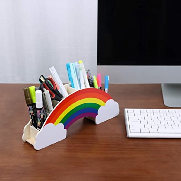 Regnbueblyantholder/arrangør for DIY kreativ dekorasjon, skrivebord