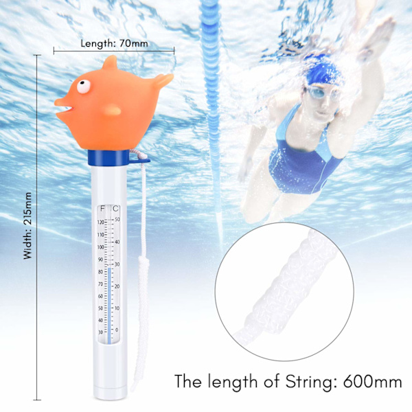 Flytande pooltermometer Vattentemperaturtermometer med rep