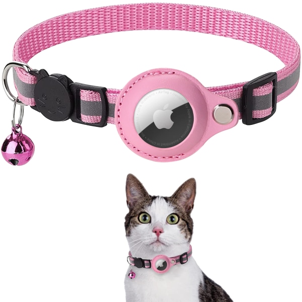AirTag Cat Collar (ROSA), tillbehör kompatibelt med Apple AirTag（A