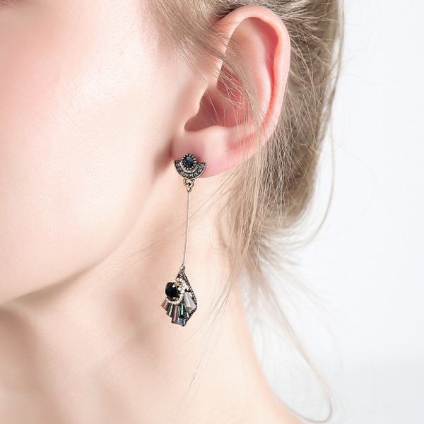 925 sølv nål mode retro fransk lange øreringe smykker