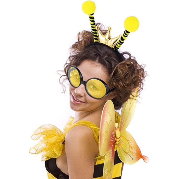 Bee Costume Bee Ladybug Antenne Pannebånd og briller Se