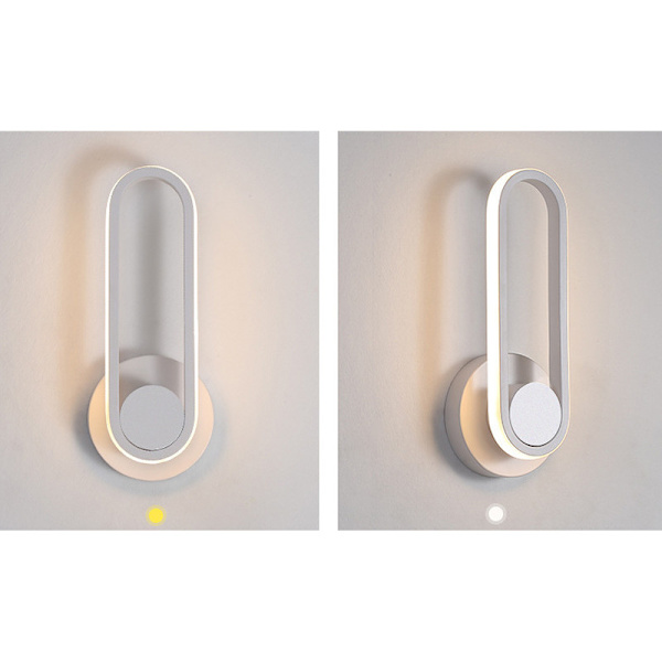 12W Innendørs LED Vegglampe, 330° Rotterbar Dimbar Vegglampe Ved Sengen