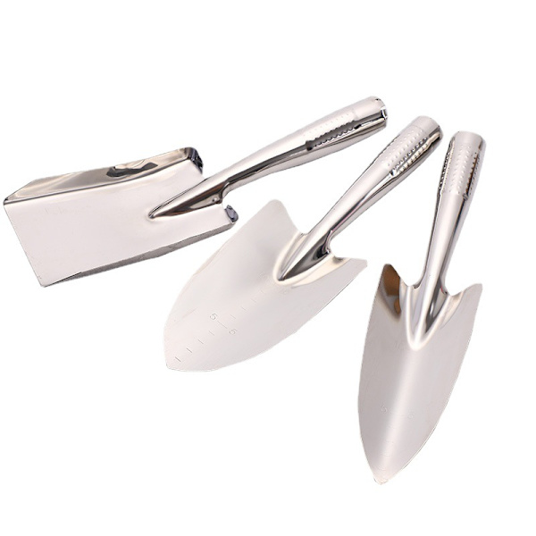 Hagesett med 3 deler, rustfritt stål hageverktøy med håndspade, spiss spade, håndgaffel og spade, holdbar