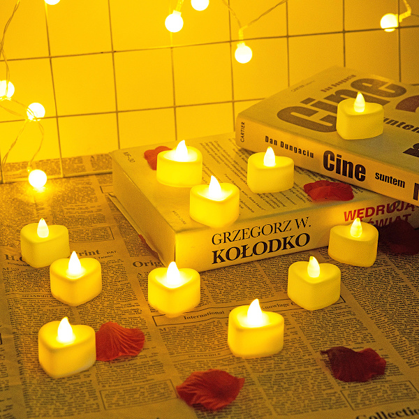 6 stk. sprinkle pulver LED stearinlys Eid al-Adha Halloween