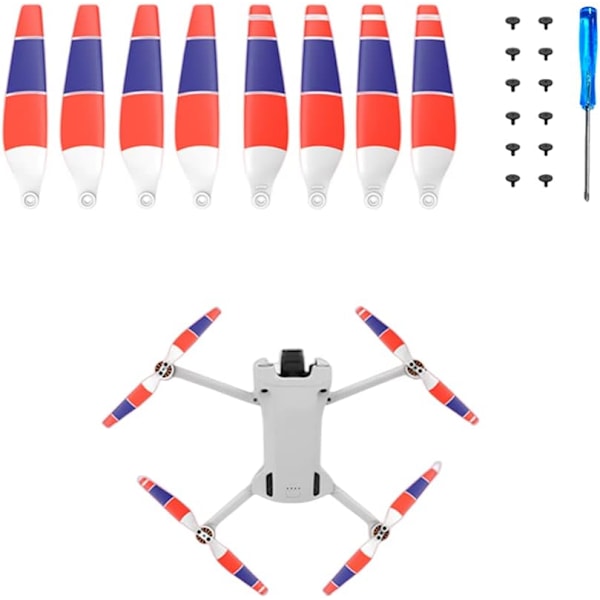 (Tre Färger) 24st Propellrar för DJI Mini 4 Pro/Mini 3 Pro Ersättningspropellerblad Lågt Ljud Vingar 6030F för DJI Mini