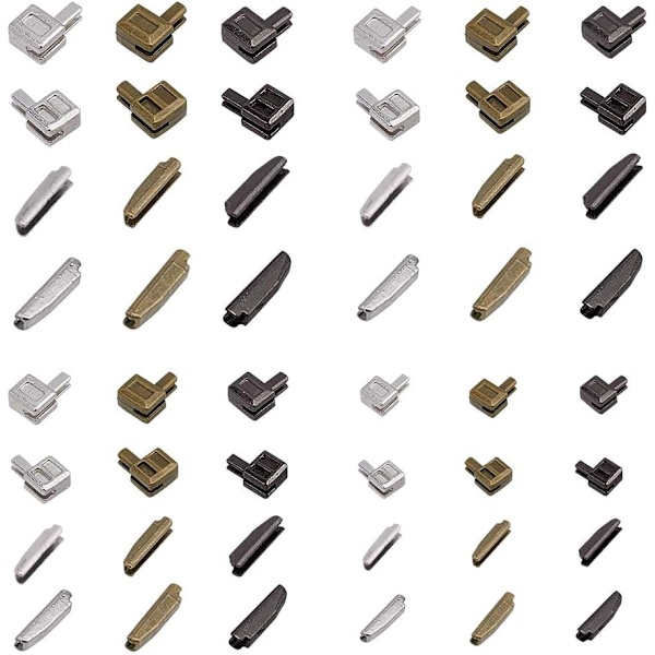 Set med 12 metallblixtlås i 3 färger #3#5#8#10 bottenblixtlås stift