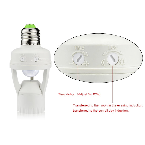360 graders PIR Human Induction Motion Sensor LED nattlampa