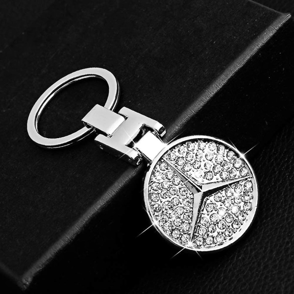 3d Car Keychain Accessory Inlay Shiny Crystal Double Sided L