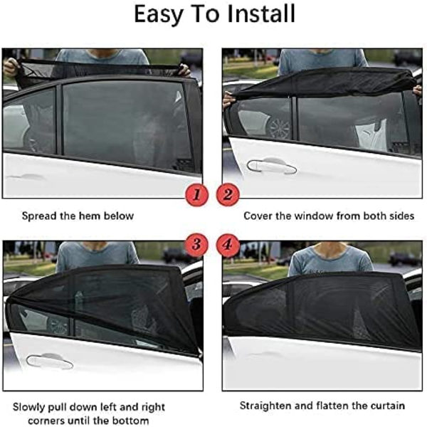 Baby Car Solskydd 2 st Bilfönsterstrumpa för Bakre Glasögon, Blockera