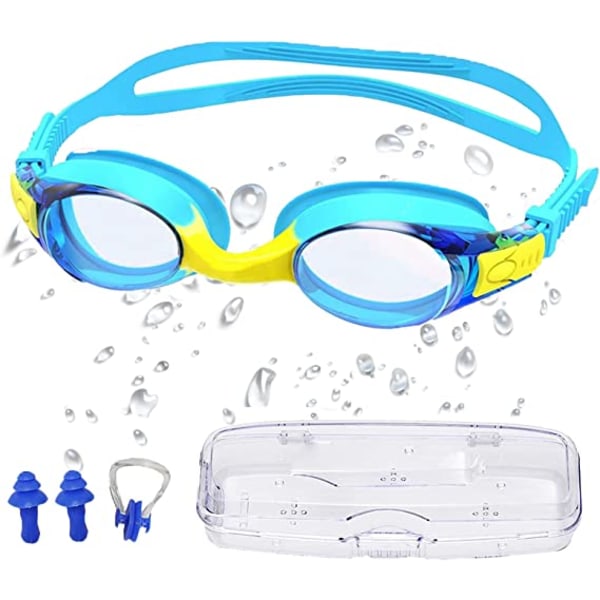Svømmebriller for barn, UV-beskyttet vanntett svømmebrille