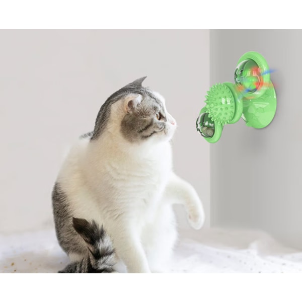 Vihreät kannettavat lemmikkilelut, kissojen interaktiivinen palapelikoulutus Turnta