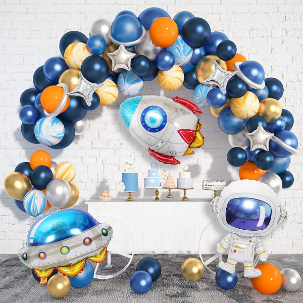 112 yttre rymden party dekoration ballong girlander kit, space birt