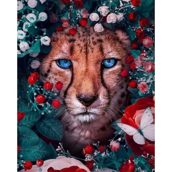 30x40cm, leopard 5d diamantmålad strass broderi canvas