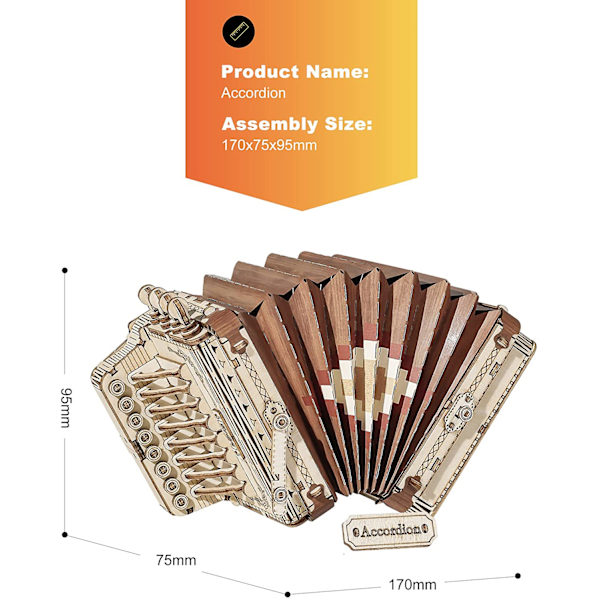 3D Træpuslespil Accordion Håndværk Model Kits til Voksne at Bygge