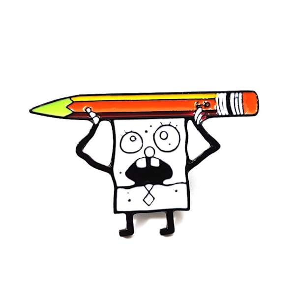 2PCS Squarepants Enamel Pin Håll en penna Pin