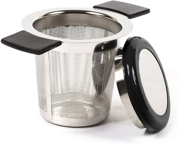 Svart - Te-filter i rustfritt stål Te-infuser Te-filter med F
