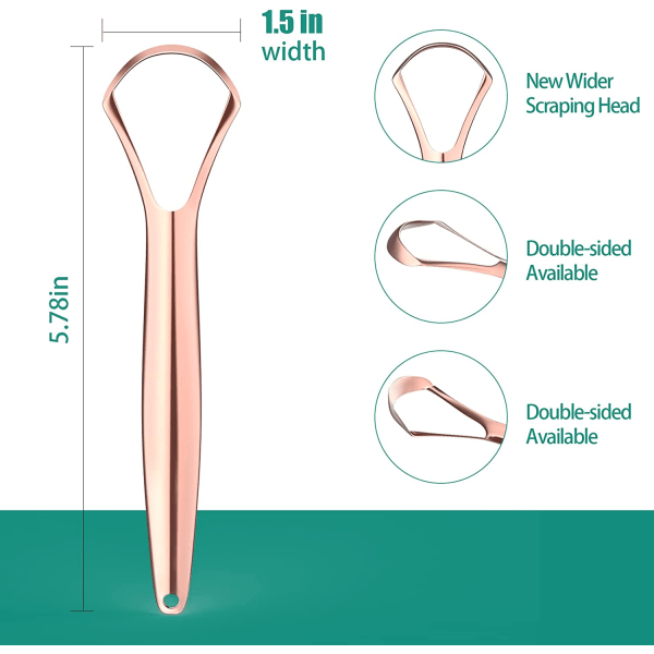 2-pak tungeskraber i rustfrit stål til voksne, kurer dårlig ånde