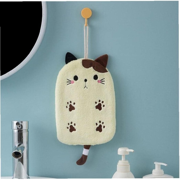 Handduk Handduk Cartoon Cat Brodery Näsduk Absorbent Qu