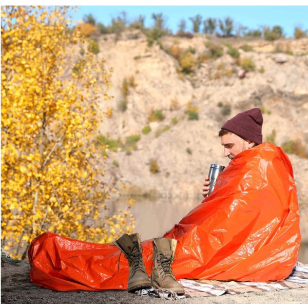 Nödsömnpose Överlevnadssömnpose Nödfilt Utomhus Camping Orange
