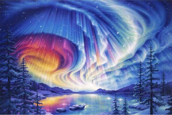 30x40cm, aurora 5d diamantmålad strassbroderi duk