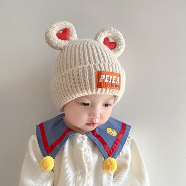Børne hue Efterår og vinter ny baby pullover hue Tyk