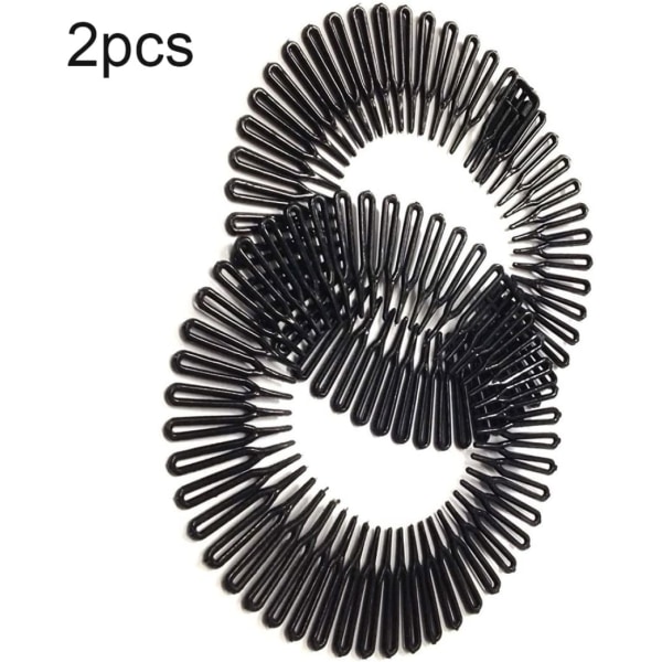 Stretch Hair Comb 2 Zig Zag Fleksibel Plastic Circle Comb Fuld Ci