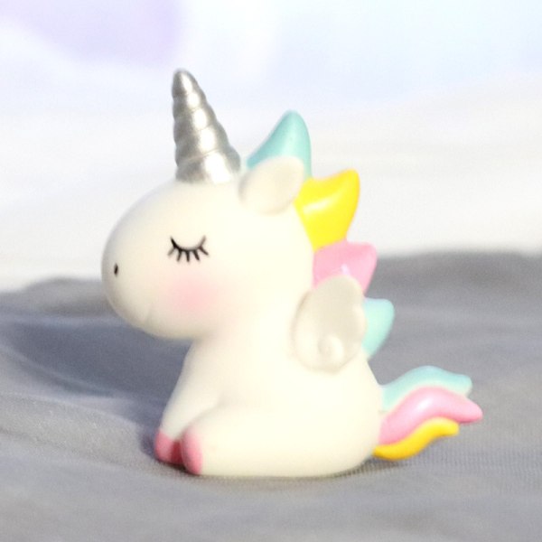 3D enhörning docka cupcake-topp (2 st 5,5 * 8,5 cm), cupcake-toppar C