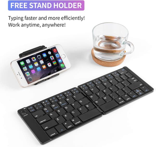 Hopfällbart Bluetooth-tangentbord - bärbart trådlöst tangentbord med