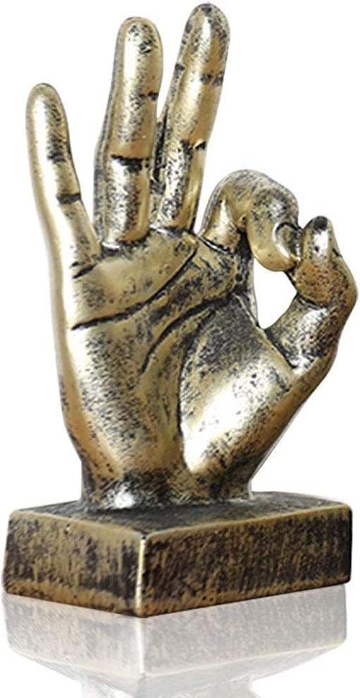 Guld Polyresin Handgest Handskulptur Dekoration