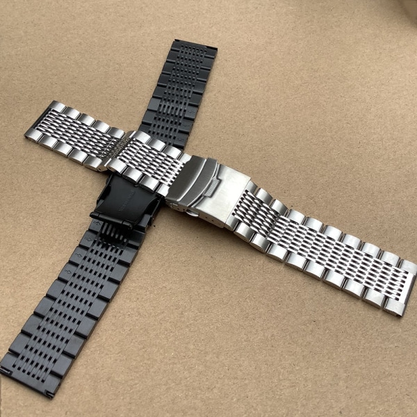 Hopeamusta Premium ruostumattomasta teräksestä valmistettu watch ranneke mesh watch ranneke