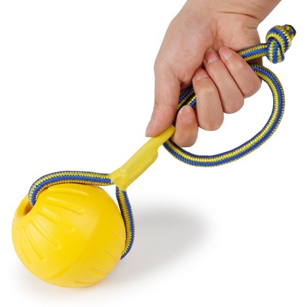 Hundboll med rep 9cm, skumgummi hundträningsboll, flytande hundboll