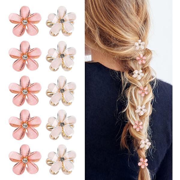 10 st Mini Diamant Hårklämma Klämmor, Små Hårklämmor Blomsterhår